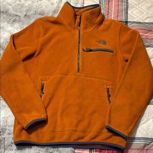 The North Face Orange/Navy Quarter Zip Up Fleece